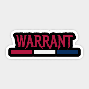 red white blue warrant Sticker